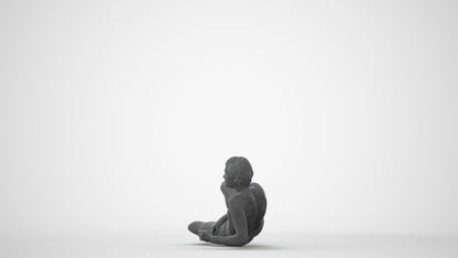 photogrammetry 3D man pool, realistic human model archviz FBX, square thumbnail