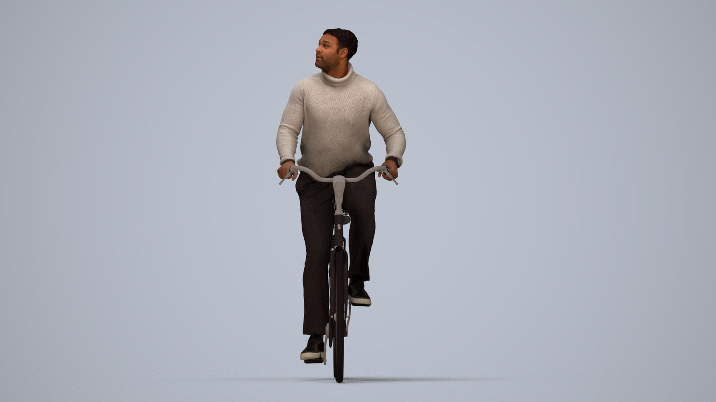 realistic 3D people man casual sitting, render-ready for V-Ray and Corona, FBX OBJ, top-down view render