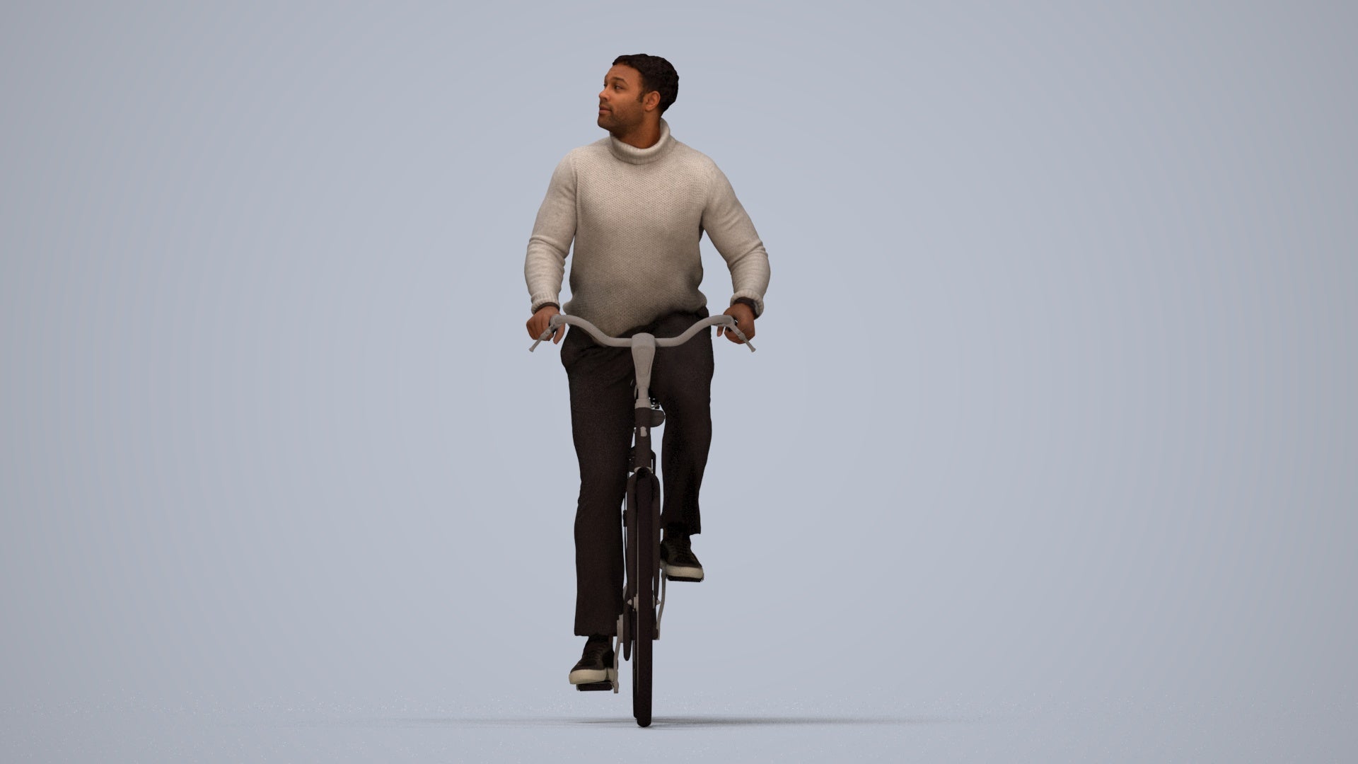 realistic 3D people man casual sitting, render-ready for V-Ray and Corona, FBX OBJ, top-down view render