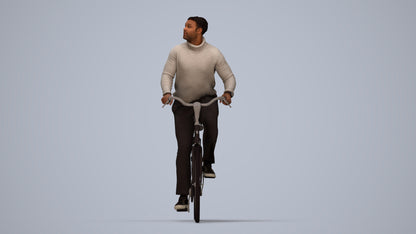 realistic 3D people man casual sitting, render-ready for V-Ray and Corona, FBX OBJ, top-down view render