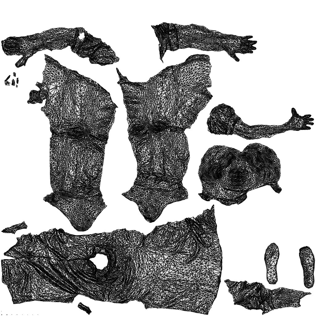 3D human model man casual sitting, photogrammetry scanned person for archviz, wireframe top-down view