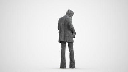scanned 3D woman business standing, photogrammetry people for Enscape and V-Ray, wireframe front view
