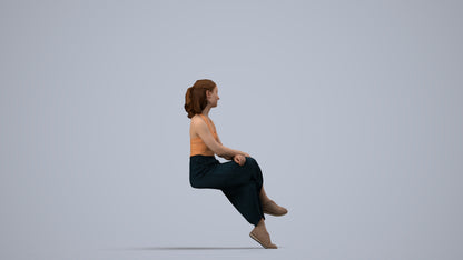 realistic 3D people girl casual kids, render-ready for V-Ray and Corona, FBX OBJ, side view render
