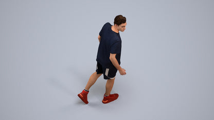 photogrammetry 3D man sport, realistic human model archviz FBX, back view render