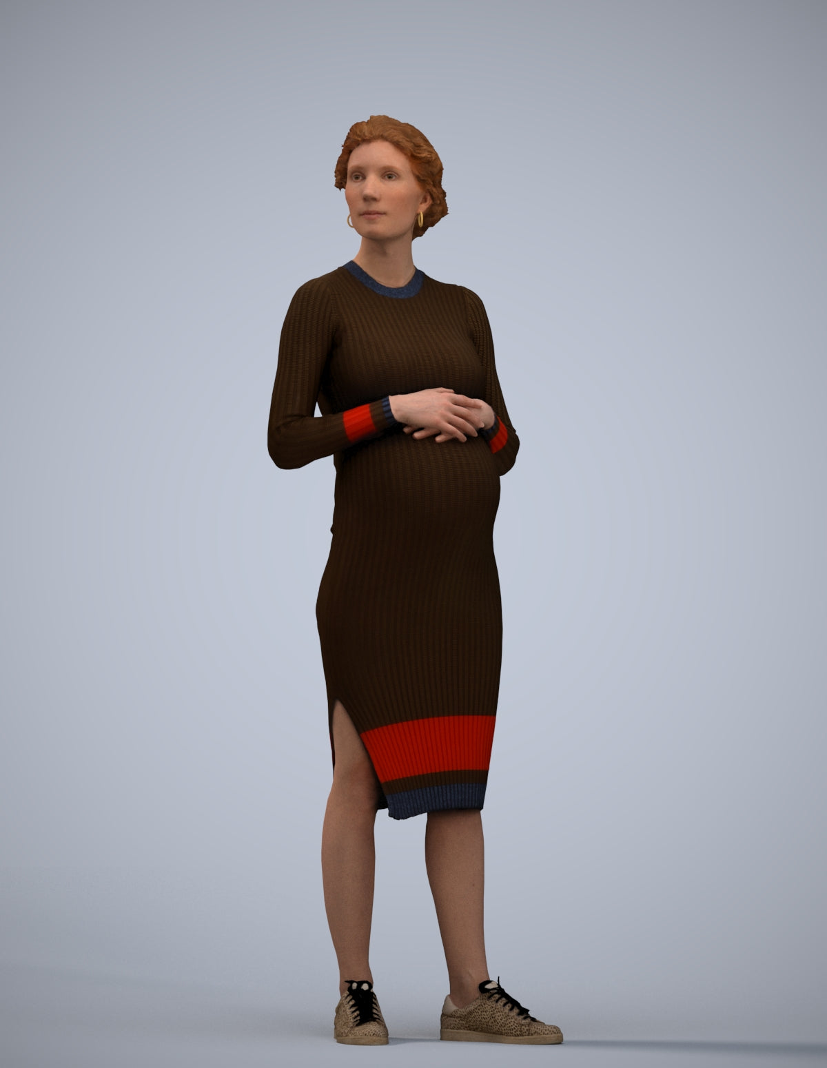 photogrammetry 3D woman casual standing, realistic human model archviz FBX