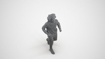 3D human model man sport, photogrammetry scanned person for archviz, wireframe three-quarter view