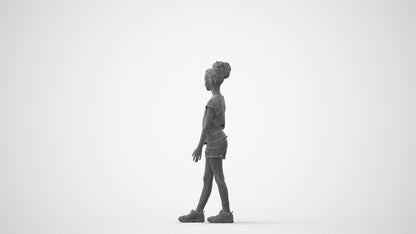realistic 3D human girl casual kids, archviz people FBX OBJ for Blender, square thumbnail