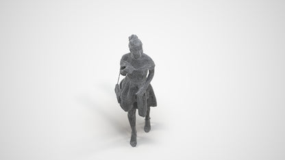 3D scanned woman formalaffairs formal, photorealistic archviz people for Enscape and SketchUp, wireframe three-quarter view
