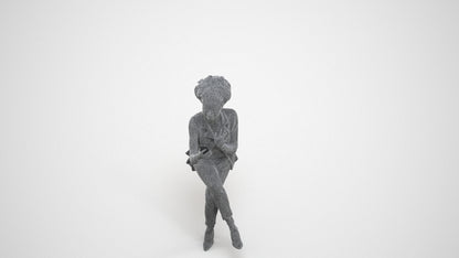 3D people model woman business, scanned human for 3ds Max rendering, wireframe three-quarter view