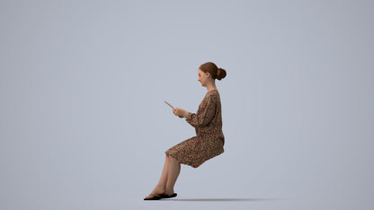 realistic 3D people girl casual kids, render-ready for V-Ray and Corona, FBX OBJ, three-quarter view render