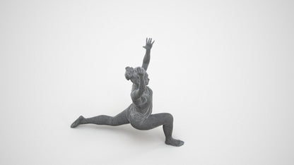 realistic 3D people woman sport, render-ready for V-Ray and Corona, FBX OBJ, wireframe three-quarter view