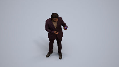 scanned 3D man business, photogrammetry people for Enscape and V-Ray, back view render