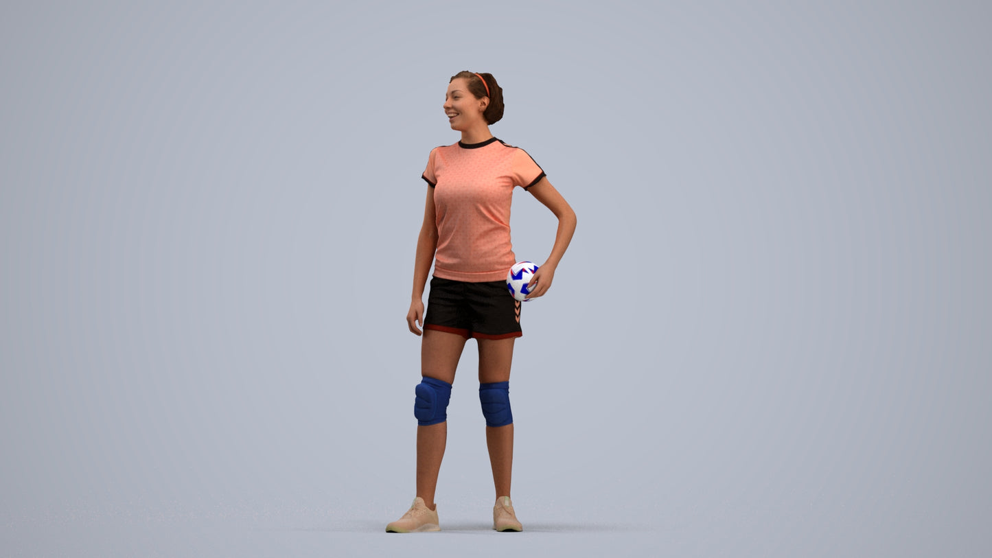 realistic 3D human woman sport, archviz people FBX OBJ for Blender, standing pose render