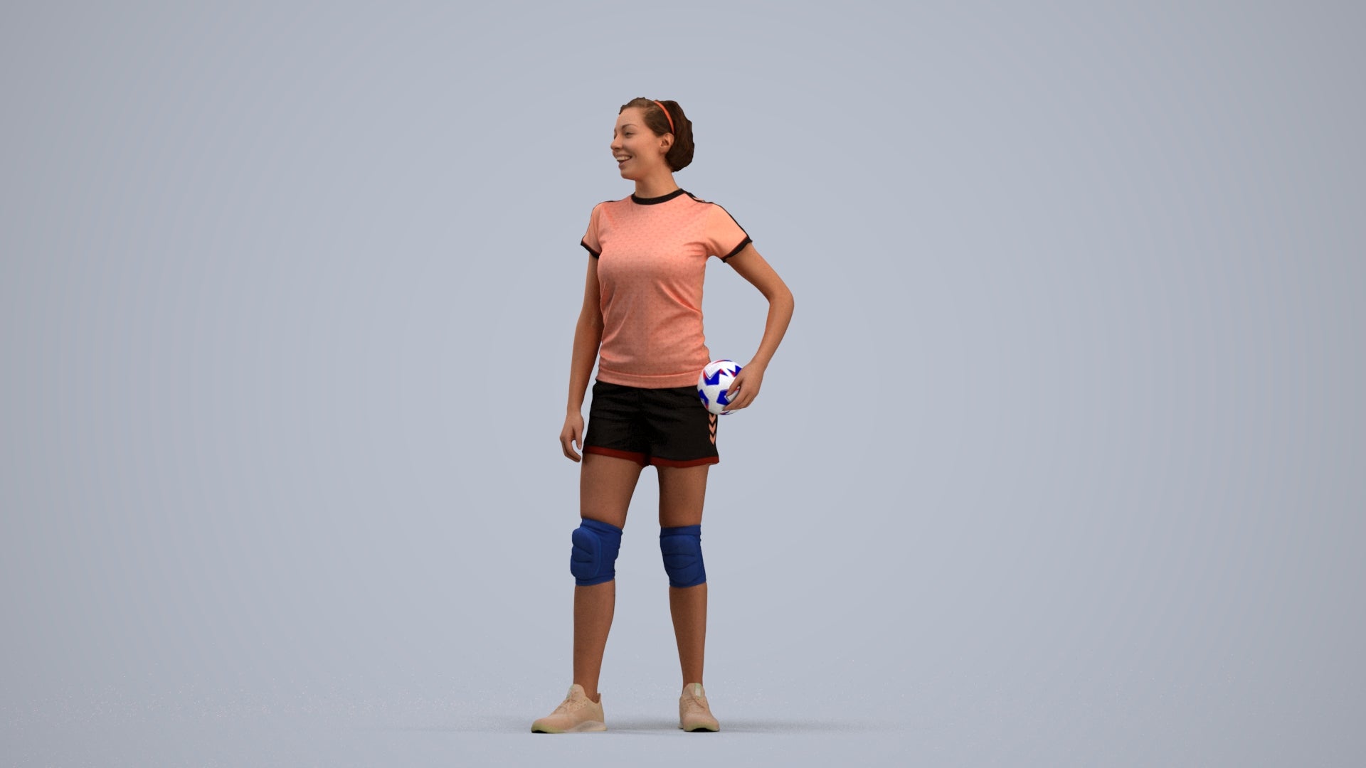 realistic 3D human woman sport, archviz people FBX OBJ for Blender, standing pose render