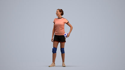 realistic 3D human woman sport, archviz people FBX OBJ for Blender, standing pose render