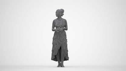 scanned 3D woman formal formalaffairs, photogrammetry people for Enscape and V-Ray, wireframe back view
