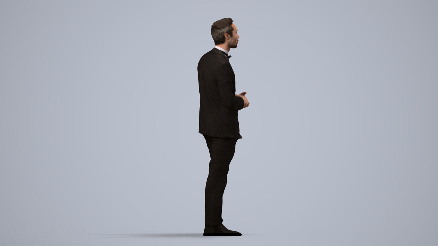 realistic 3D people man formal formalaffairs, render-ready for V-Ray and Corona, FBX OBJ, side view render