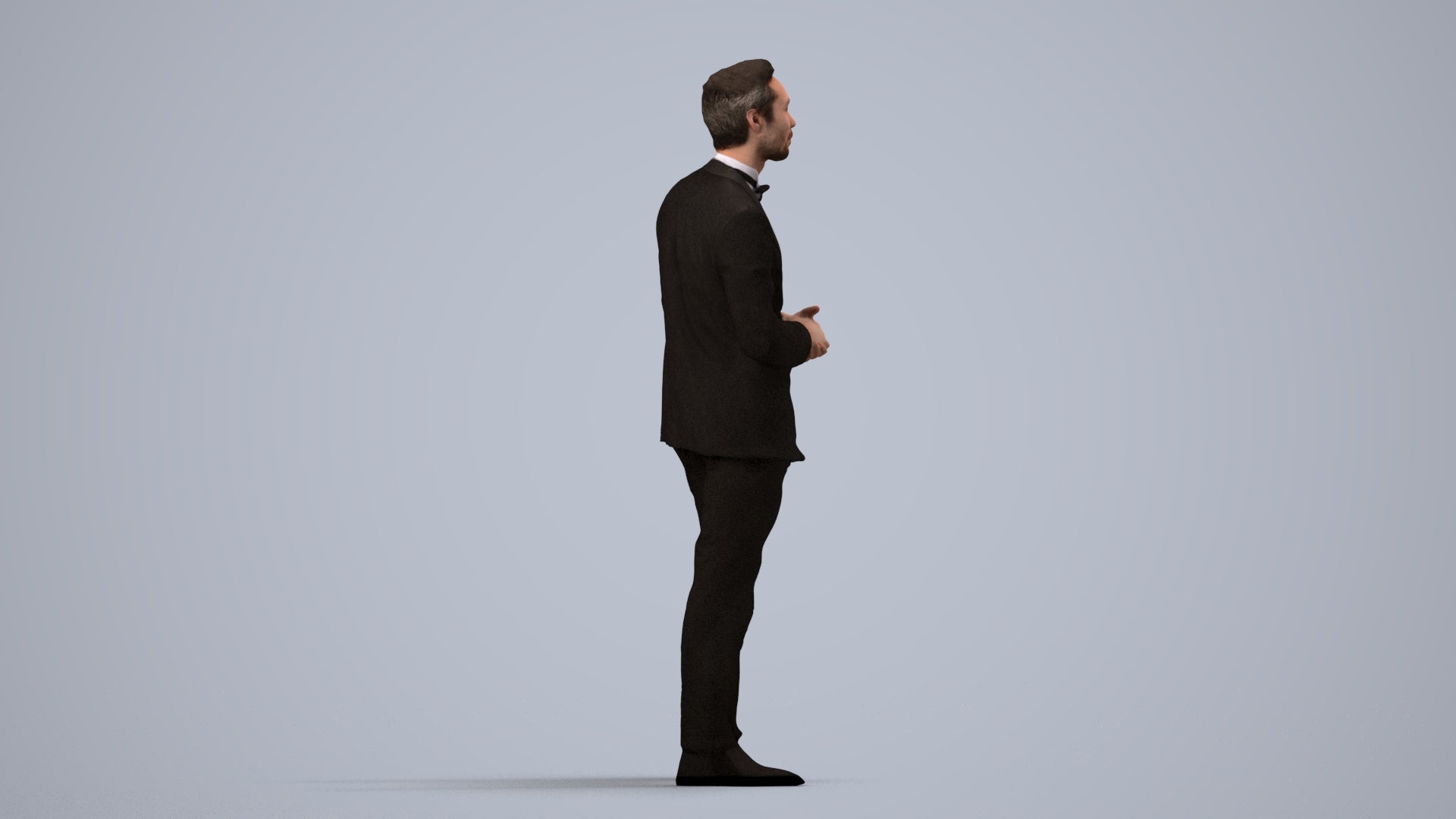 realistic 3D people man formal formalaffairs, render-ready for V-Ray and Corona, FBX OBJ, side view render