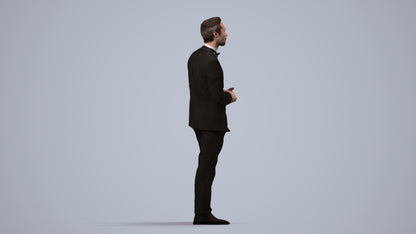 realistic 3D people man formal formalaffairs, render-ready for V-Ray and Corona, FBX OBJ, side view render