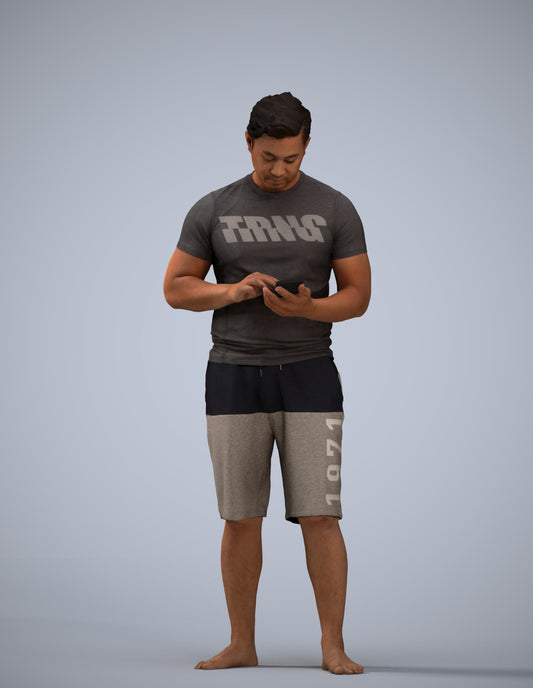 realistic 3D people man standing, render-ready for V-Ray and Corona, FBX OBJ