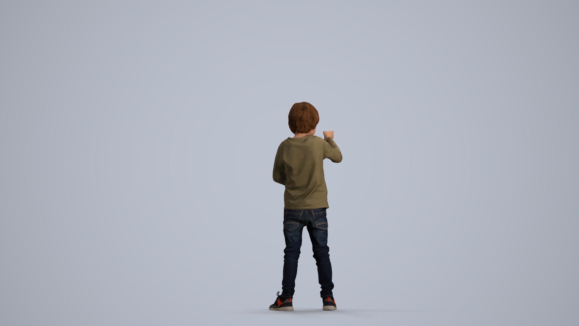 3D people model boy casual kids, scanned human for 3ds Max rendering, front view render