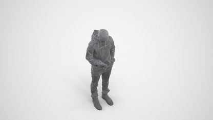 photogrammetry 3D boy casual kids, realistic human model archviz FBX, wireframe three-quarter view