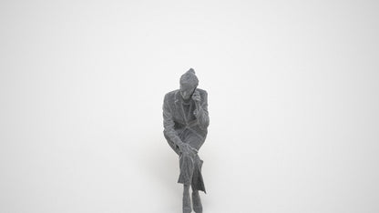 realistic 3D human man casual mix, archviz people FBX OBJ for Blender, wireframe three-quarter view