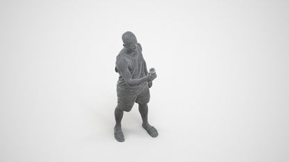 realistic 3D man standing, scanned archviz people for Blender and 3ds Max, wireframe three-quarter view