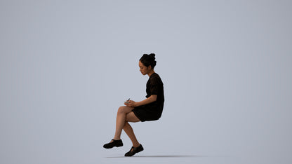 photogrammetry 3D woman business, realistic human model archviz FBX, three-quarter view render