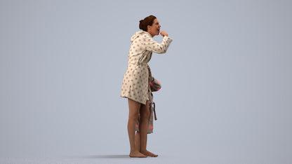 realistic 3D girl kids, scanned archviz people for Blender and 3ds Max, side view render