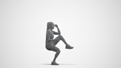 scanned 3D woman sport, photogrammetry people for Enscape and V-Ray, three-quarter front view render