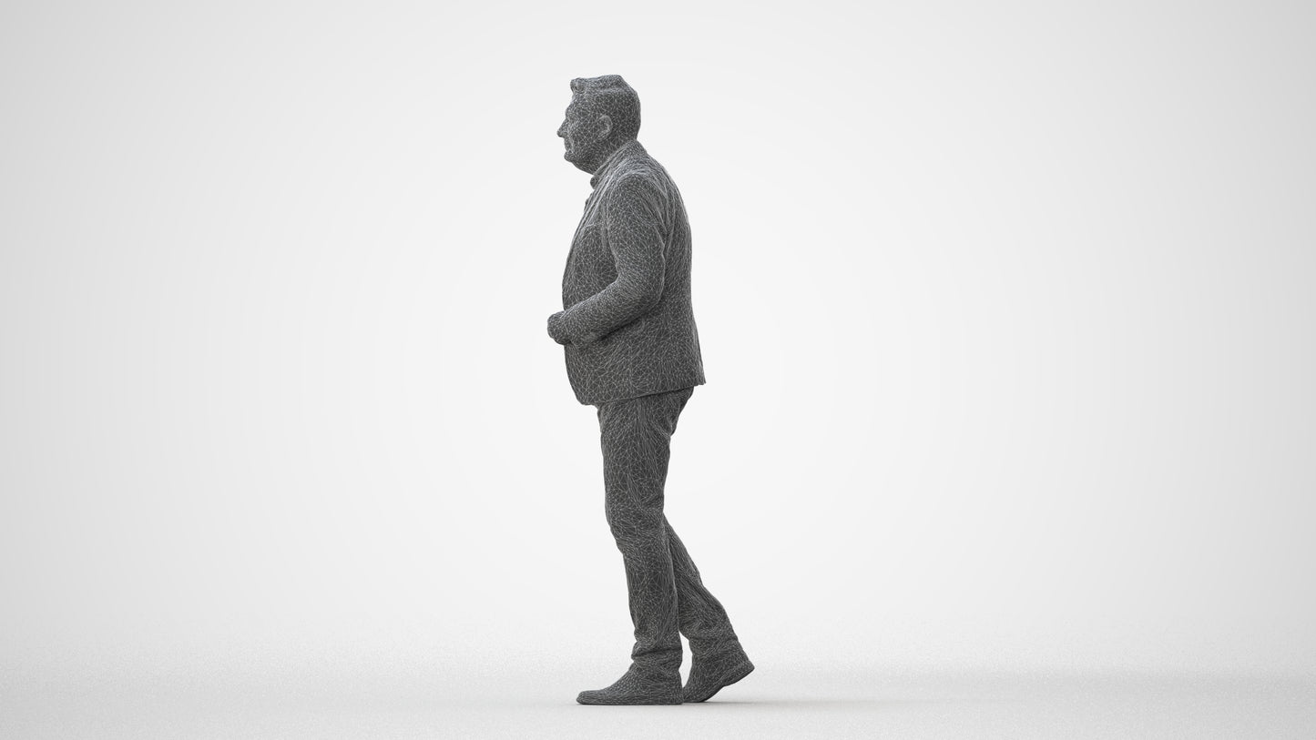 realistic 3D human man business, archviz people FBX OBJ for Blender, square thumbnail