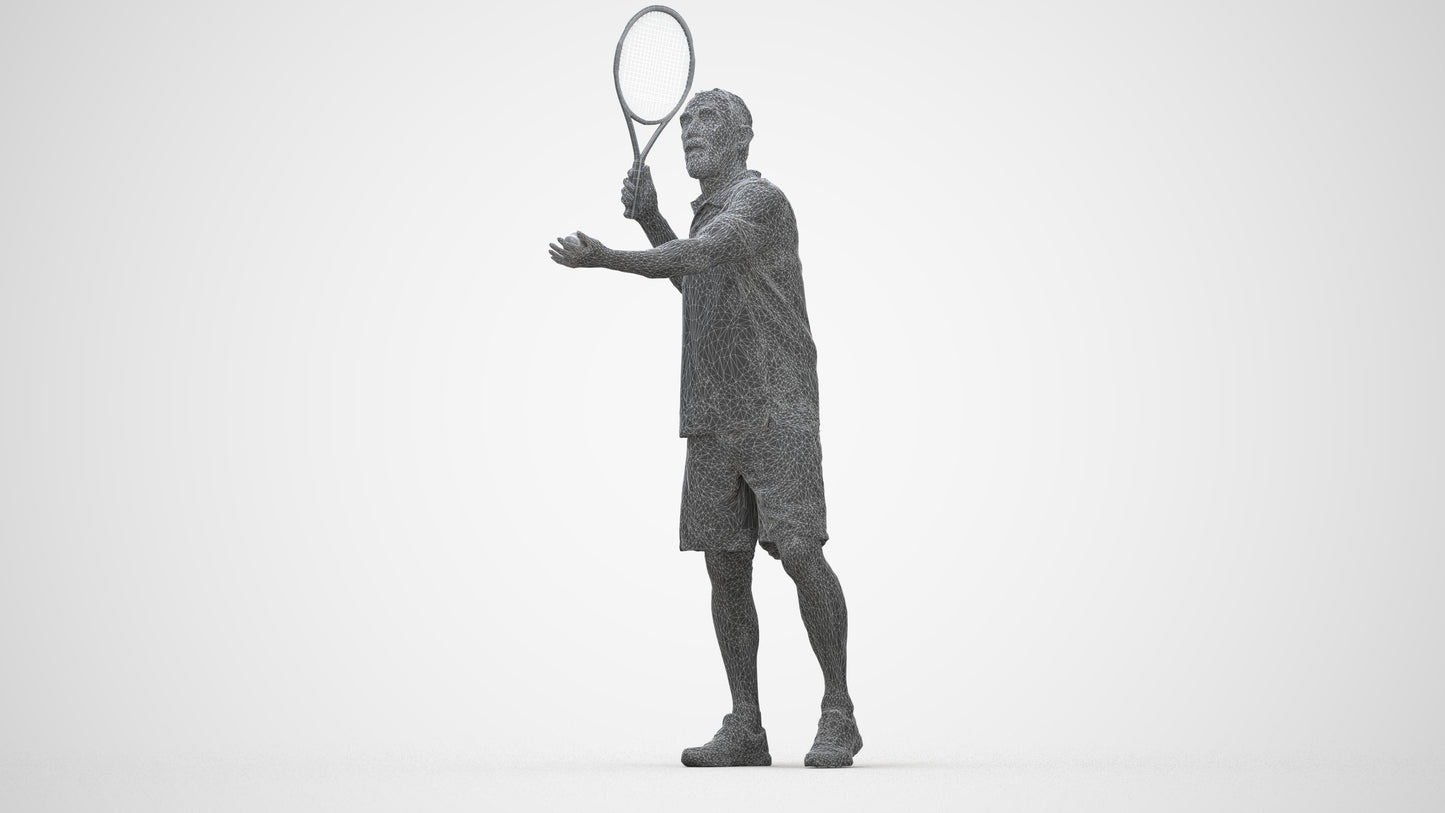 3D scanned man sport, photorealistic archviz people for Enscape and SketchUp, wireframe back view