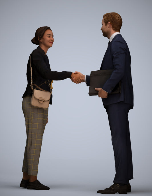 scanned 3D woman business, photogrammetry people for Enscape and V-Ray
