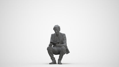 realistic 3D man business, scanned archviz people for Blender and 3ds Max, three-quarter front view render