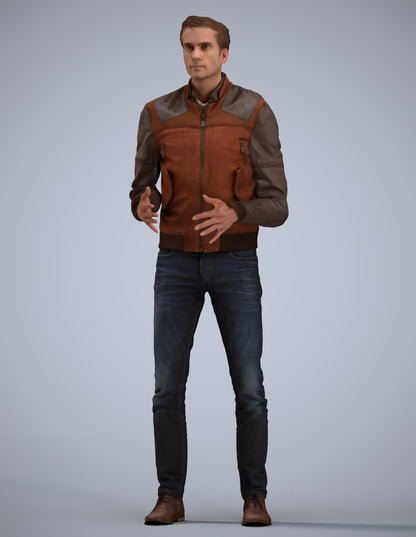 realistic 3D man casual business, scanned archviz people for Blender and 3ds Max