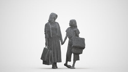 3D people model girl casual kids, scanned human for 3ds Max rendering, three-quarter front view render