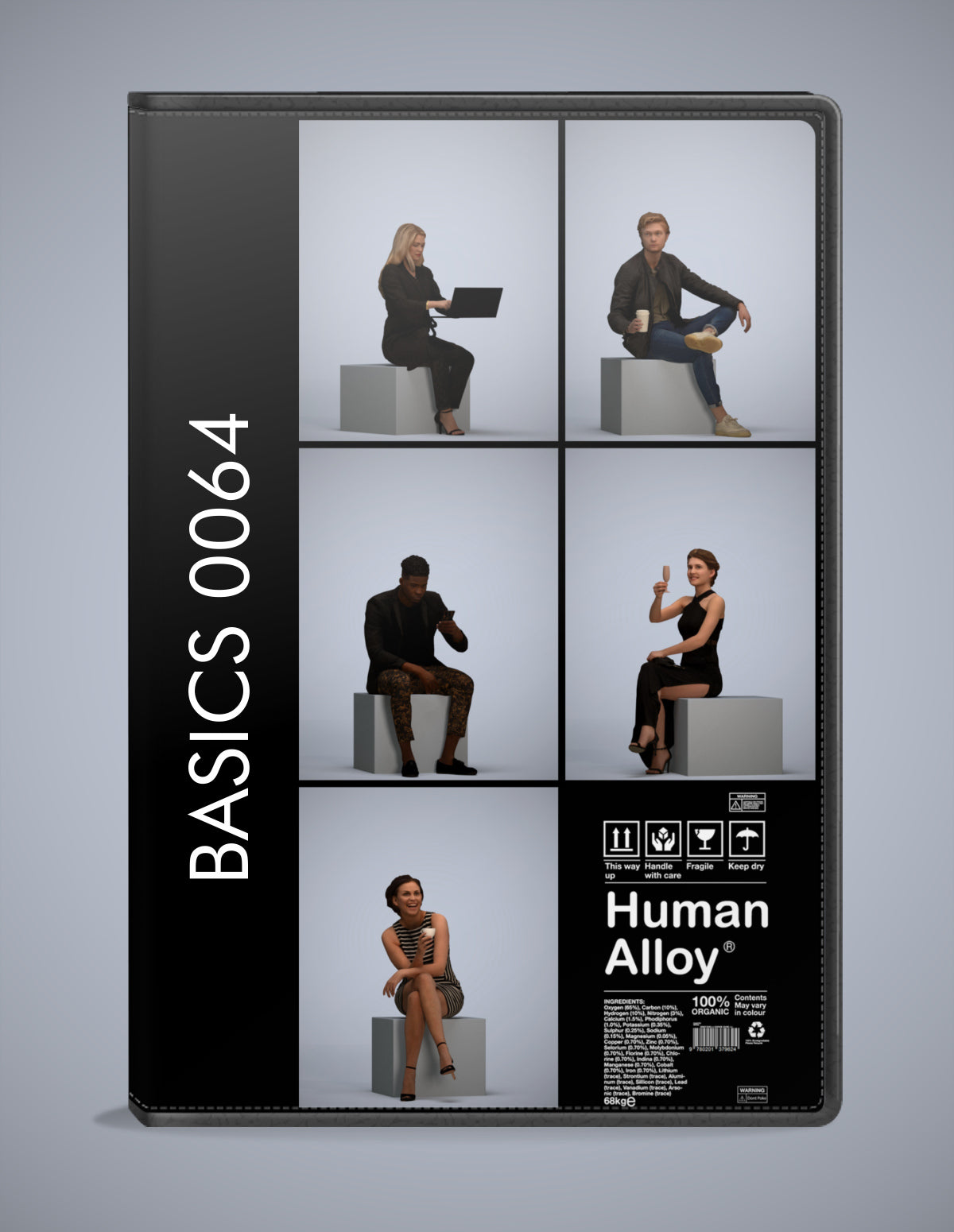 3D people models sitting bundle, 5 scanned humans for 3ds Max rendering