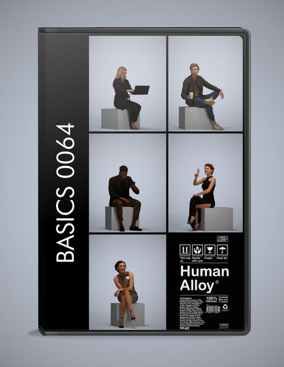 3D people models sitting bundle, 5 scanned humans for 3ds Max rendering
