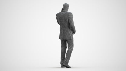 realistic 3D people man business, render-ready for V-Ray and Corona, FBX OBJ, wireframe front view