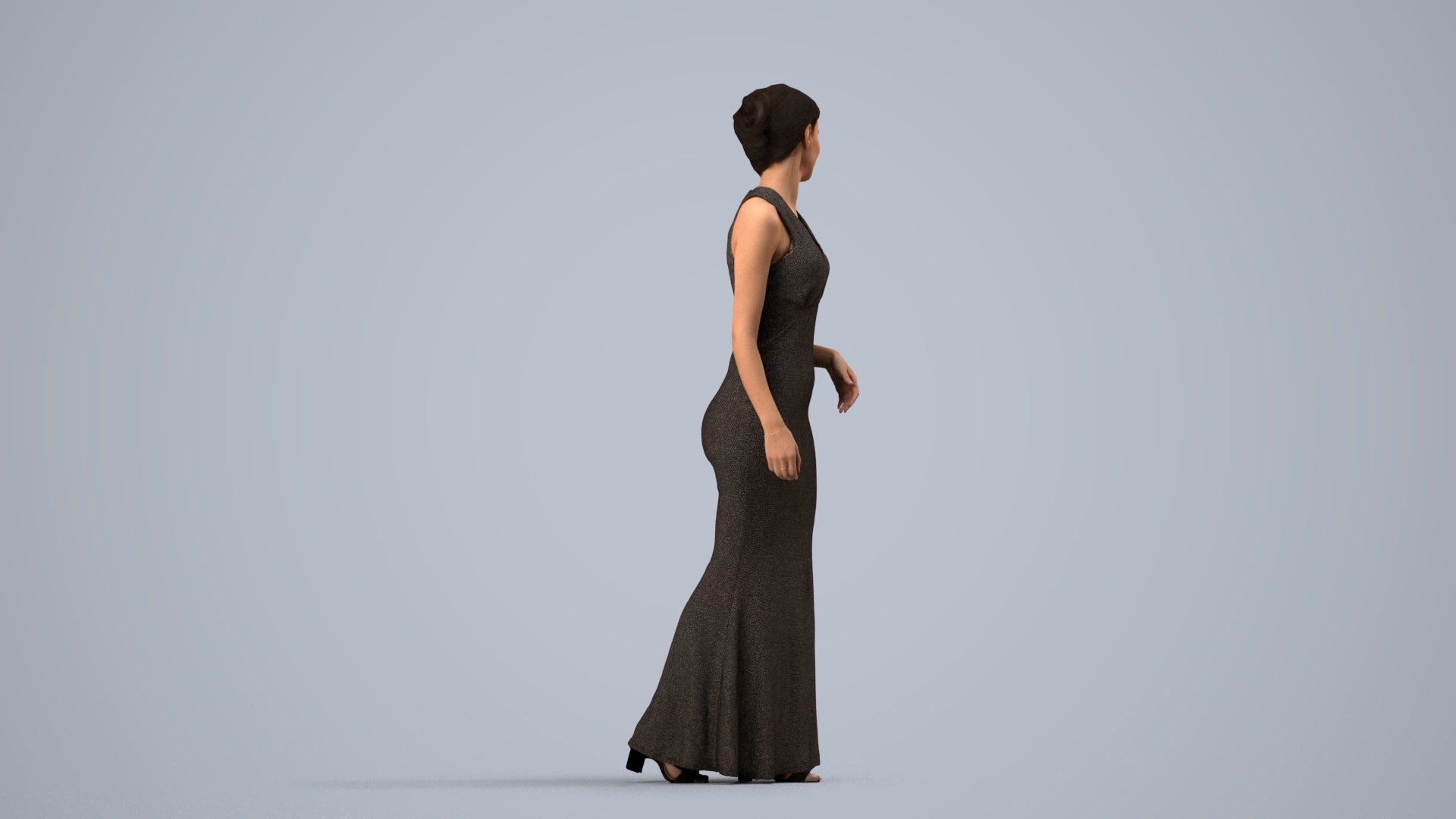 realistic 3D people woman formal formalaffairs, render-ready for V-Ray and Corona, FBX OBJ, side view render