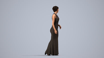 realistic 3D people woman formal formalaffairs, render-ready for V-Ray and Corona, FBX OBJ, side view render