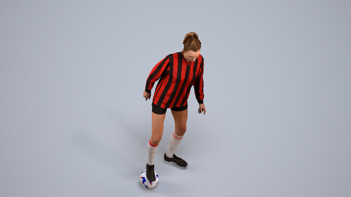 realistic 3D woman sport, scanned archviz people for Blender and 3ds Max, back view render