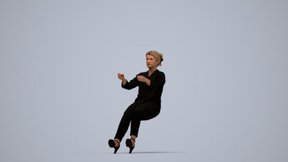 scanned 3D woman business driving, photogrammetry people for Enscape and V-Ray, top-down view render