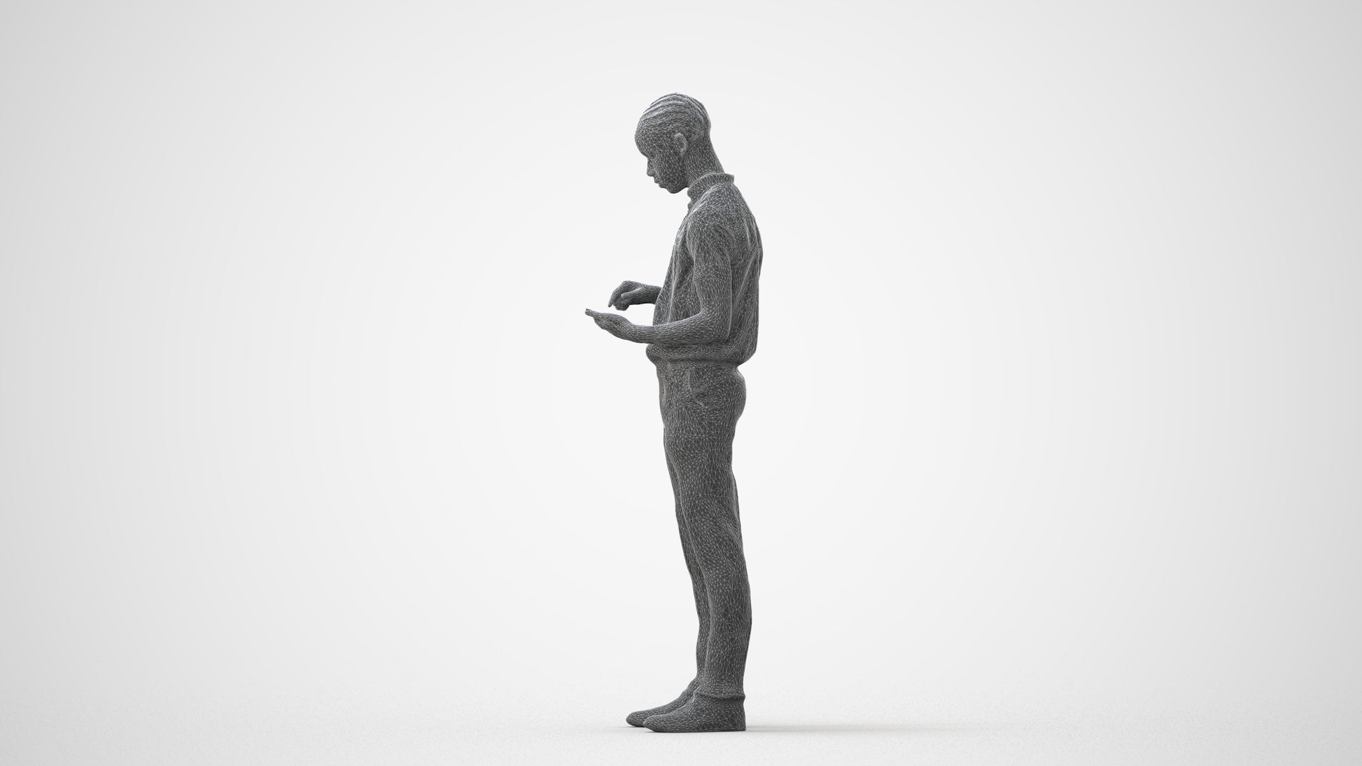 3D human model boy hospitality, photogrammetry scanned person for archviz, square thumbnail