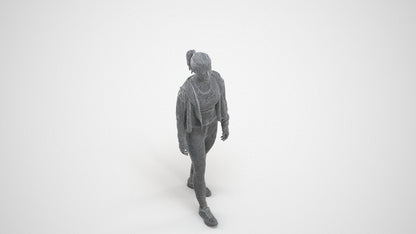 realistic 3D people woman sport, render-ready for V-Ray and Corona, FBX OBJ, wireframe three-quarter view