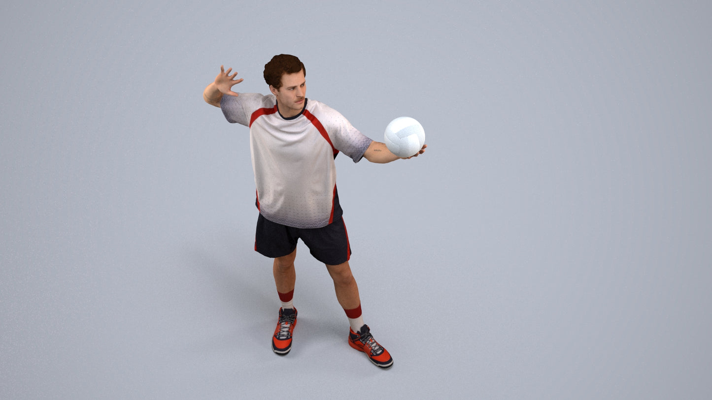 realistic 3D people man sport, render-ready for V-Ray and Corona, FBX OBJ, back view render