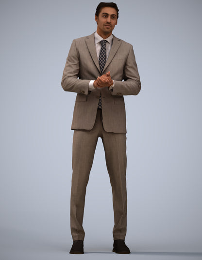 realistic 3D human man business, archviz people FBX OBJ for Blender