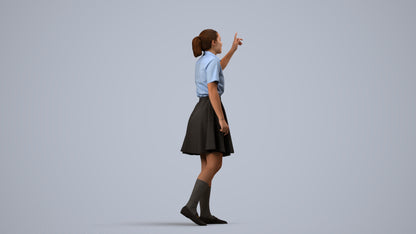 realistic 3D people girl kids, render-ready for V-Ray and Corona, FBX OBJ, side view render