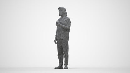 realistic 3D people man casual standing, render-ready for V-Ray and Corona, FBX OBJ, wireframe back view